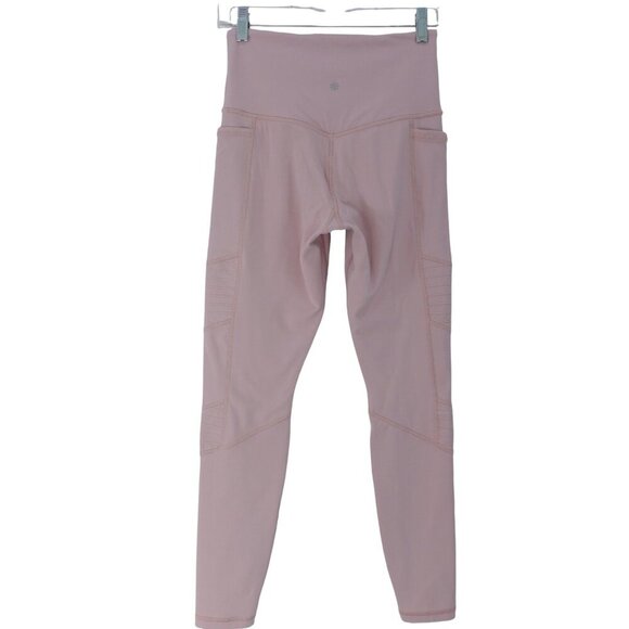 Athleta Inclination Moto Tights Sz S Pink Powervita Athleisure Stretch Gym Yoga - Picture 6 of 12